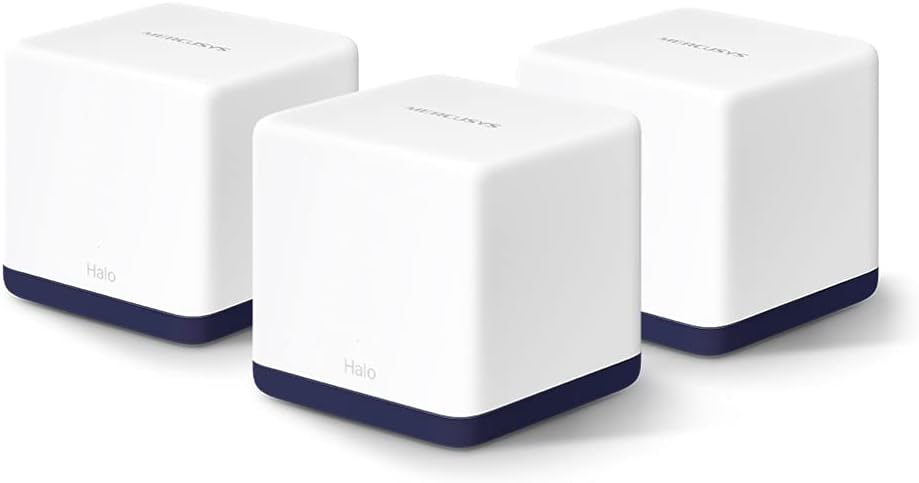 نظام واي فاي شبكي للمنزل بالكامل من هالو H50G AC1900 ميركوسيس (عبوة 3 قطع)، أبيض
