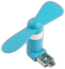 5 عبوات مروحة صغيرة مزدوجة وMicro USB، توصيل وتشغيل او تي جي لباور بانك وموبايلات أندرويد، لون عشوائي