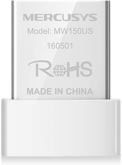 محول نانو لاسلكي USB mw150us من ميركوسيس، أبيض، موديل n150