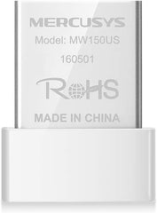 محول نانو لاسلكي USB mw150us من ميركوسيس، أبيض، موديل n150