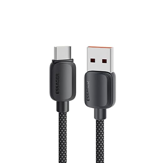 كابل من إيساجر بطول 1 متر نوع USB-A إلى USB-C متوافق مع السمارت فون والتابلت والباور بانك واللابتوب