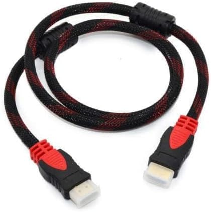 كابل HDMI مضفر عالي السرعة 4K فائق الدقة إلى HDMI يدعم ثلاثي الأبعاد وايثرنت وايه ار سي والصوت والفيديو لتلفزيون عالي الدقة HD والشاشة والألعاب واللاب توب وجهاز العرض بطول 1.5 م