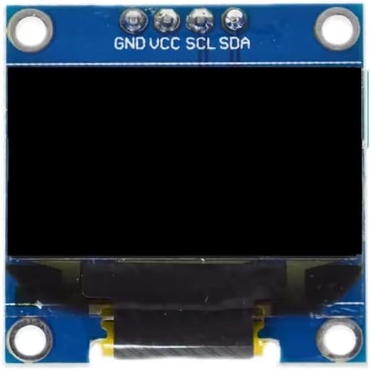 وحدة شاشة OLED 12864 ذاتية الإضاءة مقاس 0.96 بوصة بدقة 128×64 ومحرك SSD1306 I2C بصفوف صفراء وزرقاء لاردوينو وراسبيري باي وبيكو