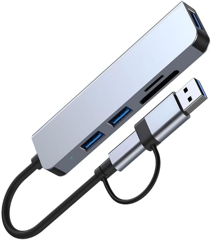 موزع 5 في 1 USB أو نوع سي ويشمل منفذ USB 3.0 ومنفذين USB 2.0 وقارئ بطاقات SD وMicro SD من لافينتو