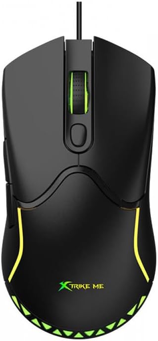 ماوس العاب GM217 RGB من اكسترايك مي - مستشعر بصري 3600 نقطة لكل بوصة - خفيف الوزن فقط 68G (اسود)، USB