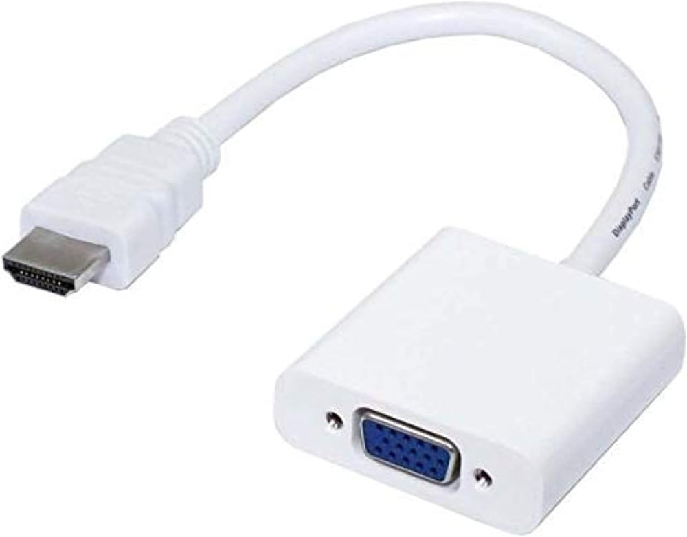 كابل محول فيديو HDMI ذكر إلى VGA أنثى 1080P للكمبيوتر واللاب توب وتلفزيون عالي الوضوح