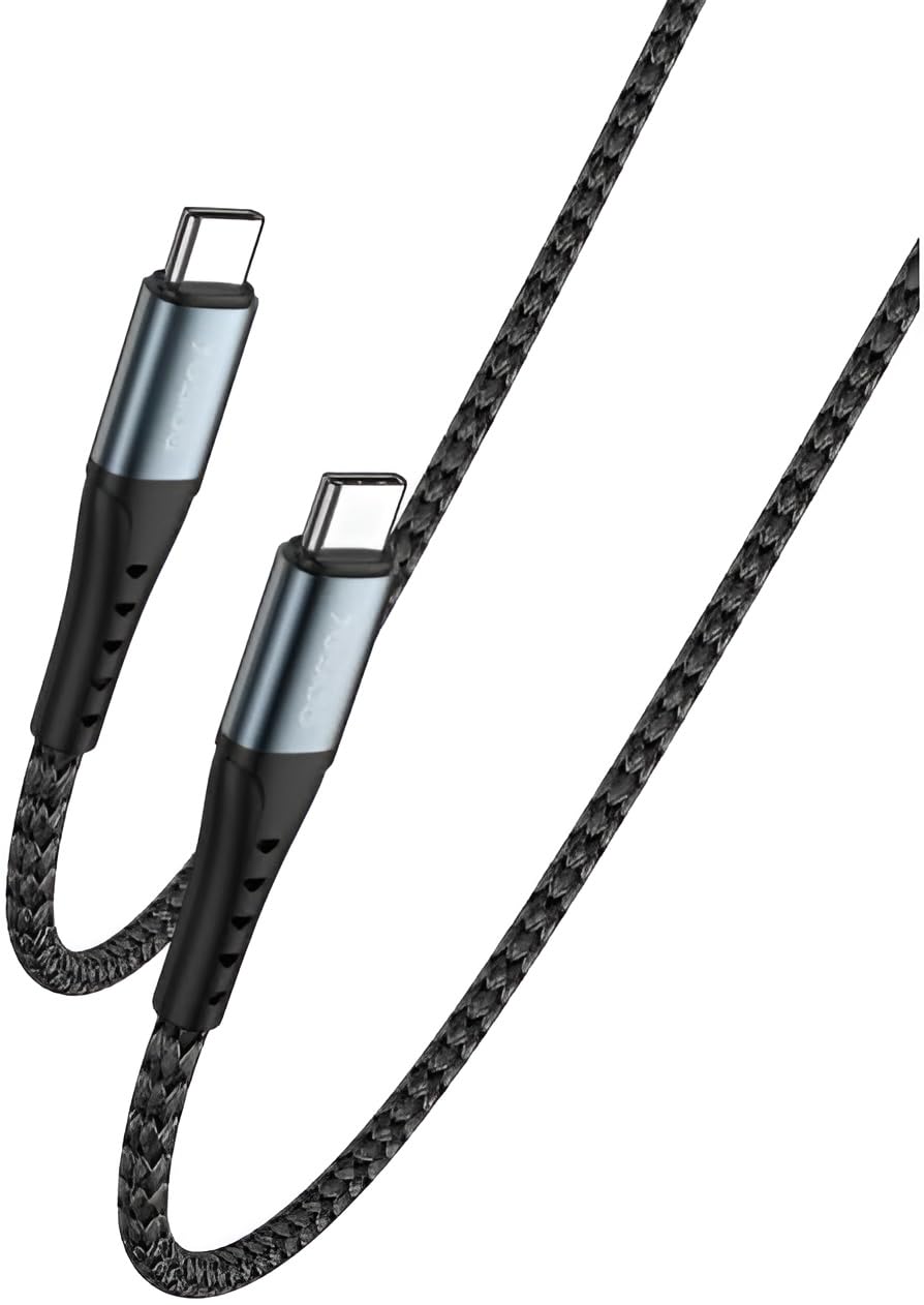 كابل شحن سريع بي دي USB نوع C إلى USB نوع C بقدرة 60 وات بطول 2 م، متوافق مع أجهزة ماك بوك واي باد برو وأجهزة سامسونج الذكية من نيكست ستور