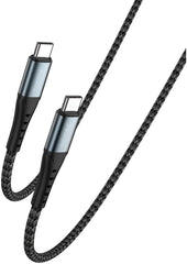 كابل شحن سريع بي دي USB نوع C إلى USB نوع C بقدرة 60 وات بطول 2 م، متوافق مع أجهزة ماك بوك واي باد برو وأجهزة سامسونج الذكية من نيكست ستور