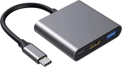 محول USB C الى HDMI من ويسيفيل، محول USB 3.1 نوع سي الى HDMI 4K + USB 3.0 + منفذ شحن USB-C موزع 3 في 1، محول USB نوع سي رقمي ايه في متعدد المنافذ لايفون 15/ ماك بوك برو/ ايباد برو/ سويتش