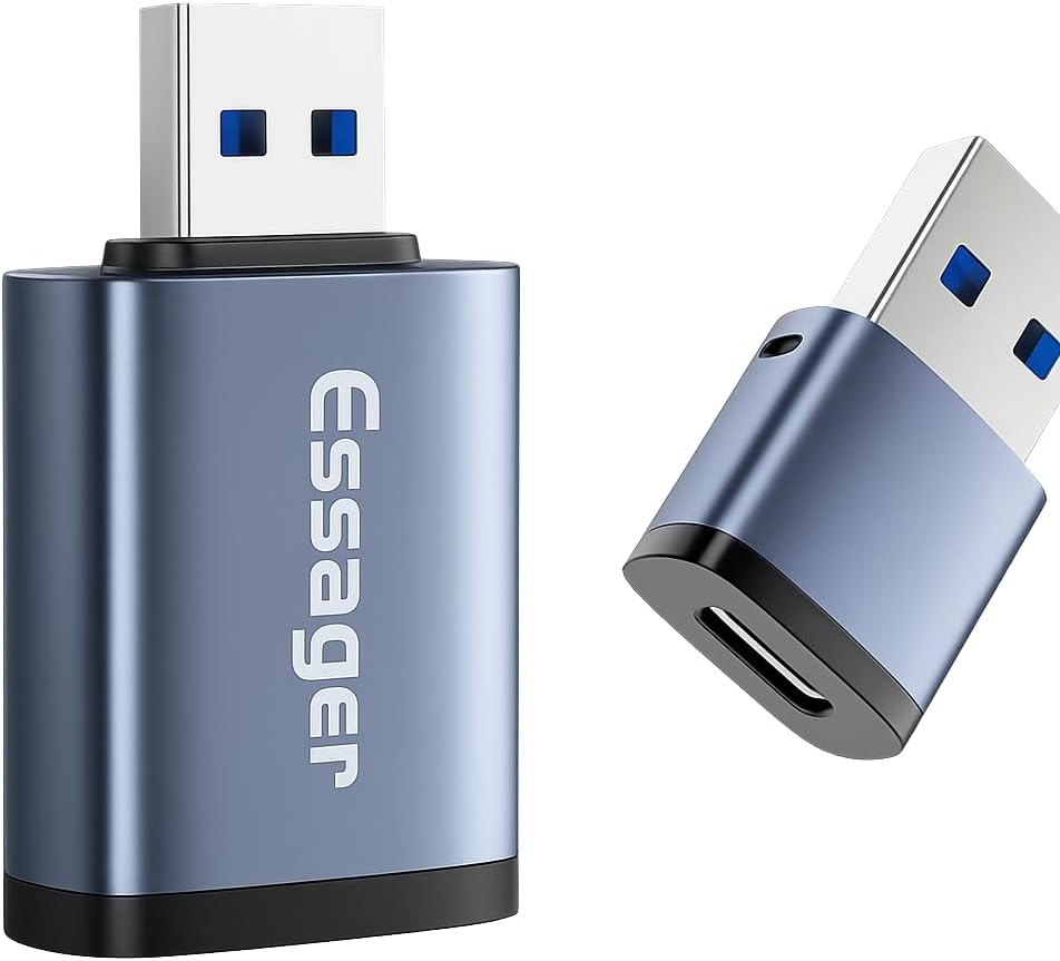 محول او تي جي من النوع سي أنثى إلى USB نوع ايه 3.0 ذكر (3 أمبير، 5 جيجابت في الثانية) بنقل عالي السرعة وهيكل معدني مدمج لأجهزة اللاب توب وذاكرة الفلاش والموبايلات الذكية