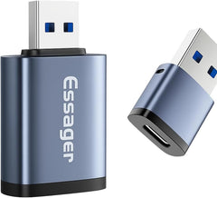 محول او تي جي من النوع سي أنثى إلى USB نوع ايه 3.0 ذكر (3 أمبير، 5 جيجابت في الثانية) بنقل عالي السرعة وهيكل معدني مدمج لأجهزة اللاب توب وذاكرة الفلاش والموبايلات الذكية