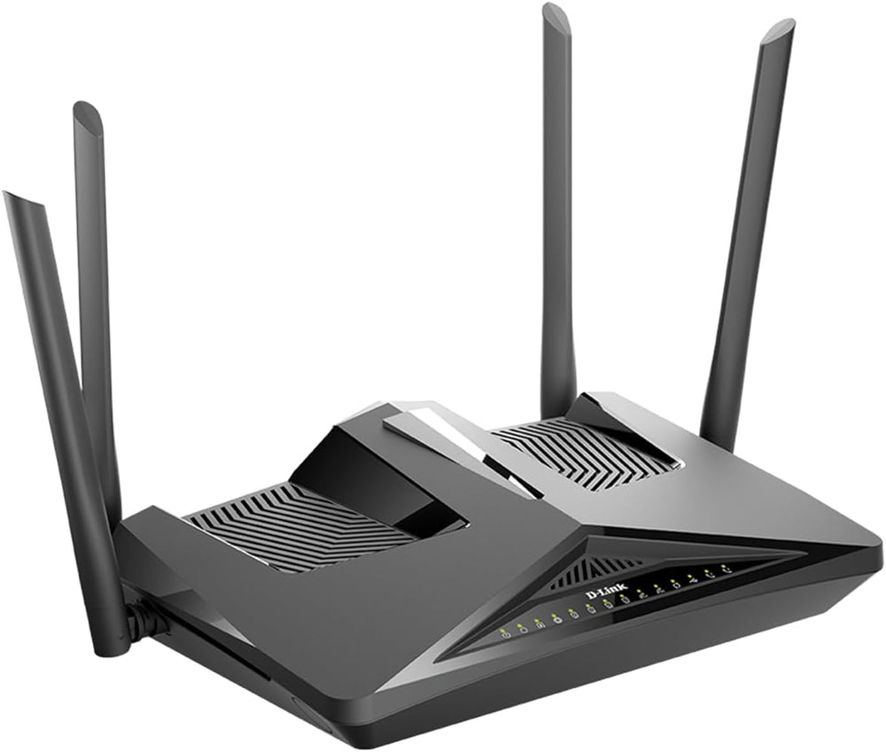 دي اس ال - X1852E لينك 6 ايه اكس 1800 ثنائي النطاق مع 4 منافذ لان ، 1 وان 2 FXS × USB 3 هوائيات خارجية واي فاي أسود