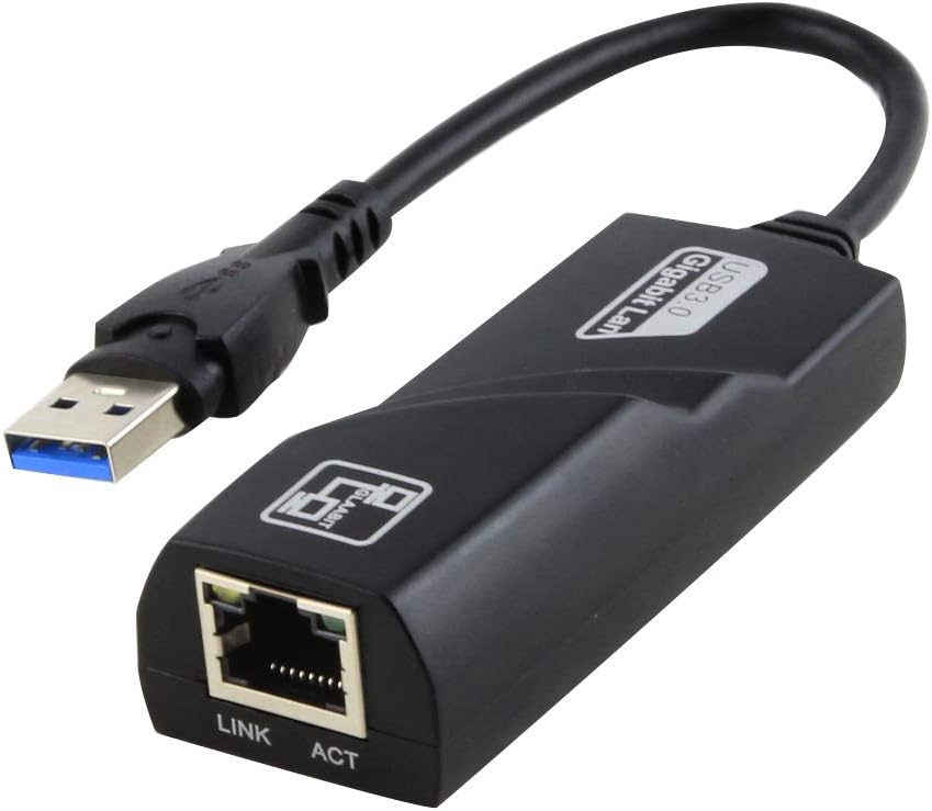 محول USB إلى ايثرنت 3.0 من انستولر سي سي تي في يضيف اتصال الشبكة إلى الكمبيوتر مع منفذ USB، محول ايثرنت 10/100/1000 جيجابت، محول شبكة سلكي للشبكة المحلية لأجهزة ماك بوك واي ماك برو وكروم بوك