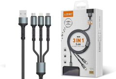 كابل من إل دي إن آي أو بطول 1.2 متر نوع USB متوافق مع الهواتف الذكية والأجهزة اللوحية والأجهزة المحمولة