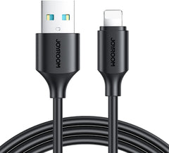 كابل للشحن السريع 3A من سلسلة اس-ايه 9 USB نوع ايه إلى لايتنينج من جوي روم، مقاس 1 م، لون أسود.