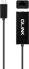شاحن جي ال 014 USB نوع C الى ار جيه 45 جيجابت ايثرنت 10/100/1000 ميجابت في الثانية من جلينك، متوافق مع جالكسي اس 22 الترا، ايباد برو 2020، ماك بوك برو، كروم بوك بيكسل، ديل اكس بي اس 13 -هيكل الومنيوم