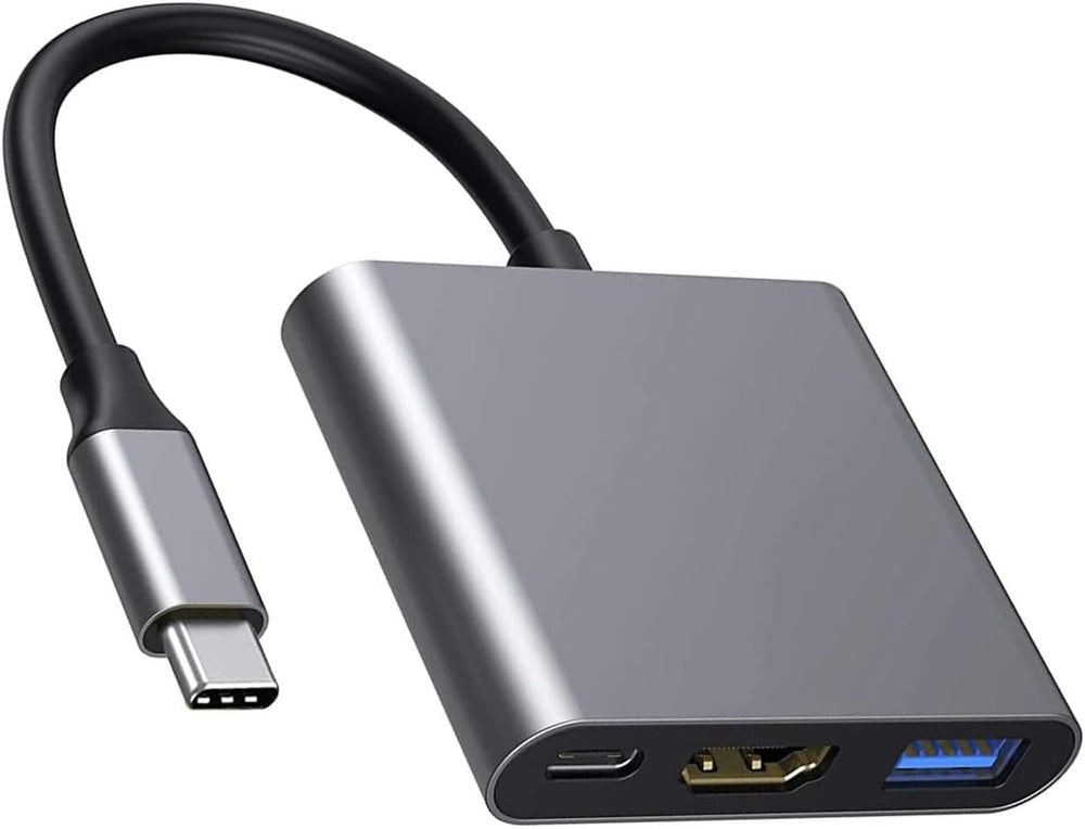 محول صوت وفيديو رقمي متعدد المنافذ USB-C إلى HDMI نوع سي مع مخرج HDMI (4K عند 60 هرتز) ومنفذ USB 3.0 ومنفذ شحن سريع 100 وات لآبل آيفون 15 وماك بوك برو واير واي باد برو وبيكسل بوك وجالاكسي والمزيد