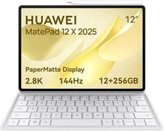 تابلت هواوي ميت باد 12X 2025، 12 بوصة 2.8K وبيبر مات، 144 هرتز، 12+256 جيجا، بطارية 10100 مللي امبير في الساعة، 66 وات وواي فاي 7، WPS اوفيس، 6 مكبرات صوت، لوحة مفاتيح، قلم ام برو مجانًا، لون أبيض