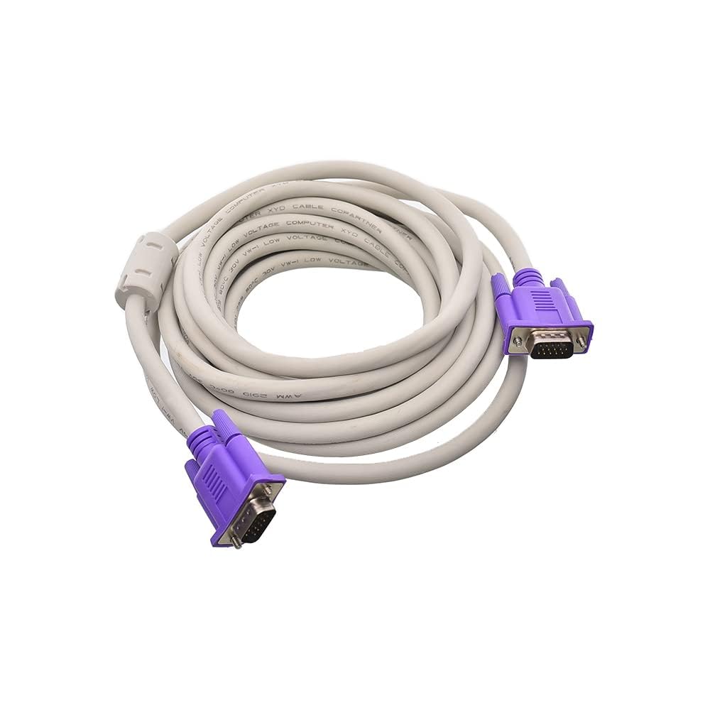 كابل VGA 5 متر- ابيض، من بوينت، لباور بنك