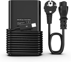 شاحن من ديل بمنفذ USB-C بقوة 65 واط متوافق مع لابتوب لاتيتيود و XPS و كروم بوك مع خاصية دعم الفولتية المتعددة