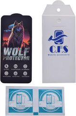 C.F.S WOLF Glass Screen Protector for Realme C85 PRO Anti-Static & Anti-Scratch Protective Film - Black & Clear
