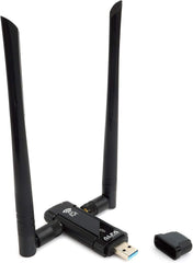محول WiFi بمنفذ USB 3.0 ثنائي النطاق AC1200 طويل المدى من الفا مع هوائي خارجي 5dBi × 2 بتردد 2.4 جيجاهرتز بسرعة 300 ميجابت في الثانية/5 جيجاهرتز 867 ميجابت في الثانية - 802.11ac وايه بي جي ان
