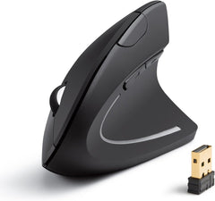 ماوس ضوئي لاسلكي عمودي مريح 2.4 جيجابايت لأنظمة ويندوز وماك او اس، يعمل بمنفذ USB، مع 800/1200/1600 نقطة لكل بوصة، 5 أزرار من انكر® | ماوس ضوئي USB لنظام التشغيل ويندوز وماك مع 800/1200/1600 نقطة لكل انش