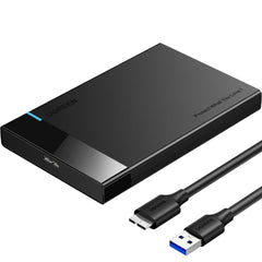 محول يو اس بي 3.0 الى ساتا III من يوجرين 2.5 انش يدعم 2.5 انش SSD وهارد ديسك 9.5 ملم 7 ملم حافظة قرص صلب خارجي مع يو ايه اس بي متوافق مع دبليو دي سيجيت توشيبا سامسونج هيتاشي - اسود