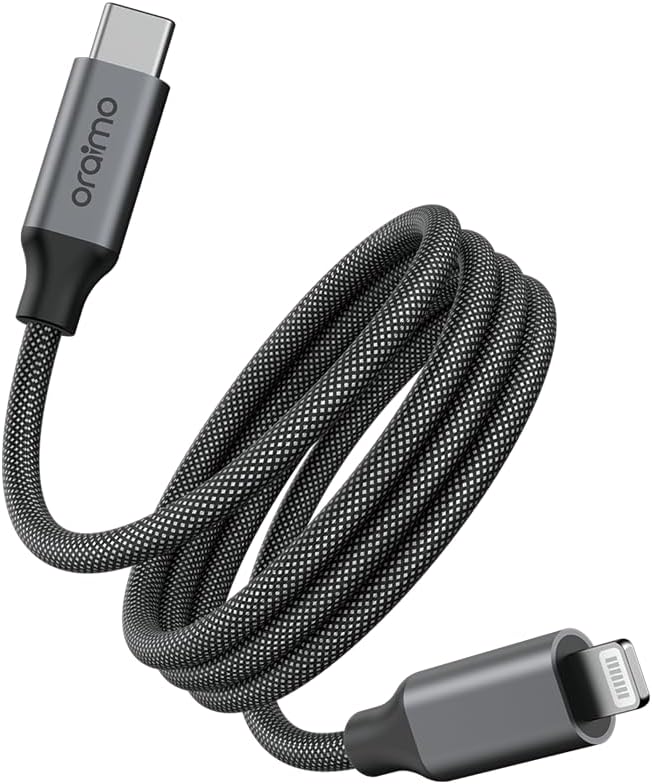 كابل من أورايمو بطول 1 متر نوع USB-C إلى لايتنينج متوافق مع آيفون وآيباد وآيبود