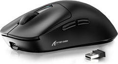 ماوس ألعاب سوبر لايت X3 49 جرام بمستشعر ألعاب بيكسارت PAW3395 وبلوتوث 2.4G ولاسلكي وسلكي و26000 نقطة لكل بوصة وبطارية 200 ساعة، ماوس مكتب لويندوز 11 وXbox وبي اس وماك من اتاك شارك (أسود)