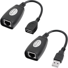 محول موسع ايثرنت USB 2.0 USB إلى RJ45، قابس ايثرنت إلى 50 متر لمحول كابل تمديد كات 6/5/5e