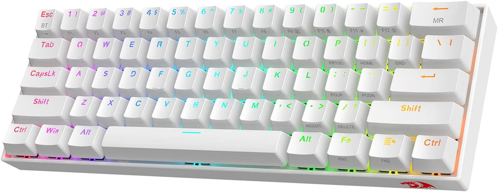 ريدراجون كيبورد K530 برو ميكانيكي لاسلكي 60% باضاءة RGB وبلوتوث 2.4GHz/سلكي، 3 اوضاع، 61 مفتاح، كيبورد العاب مدمج، قاعدة تبديل سريع 100%، لوحة الكترونية مطبوعة مثبتة حرة التعديل ومفتاح احمر
