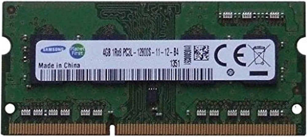 وحدة ذاكرة لاب توب سامسونج 4 جيجابايت DDR3L PC3L-12800S CL11 بجهد منخفض 1.35 فولت 204 بيكسل، سعة 4.0 GB