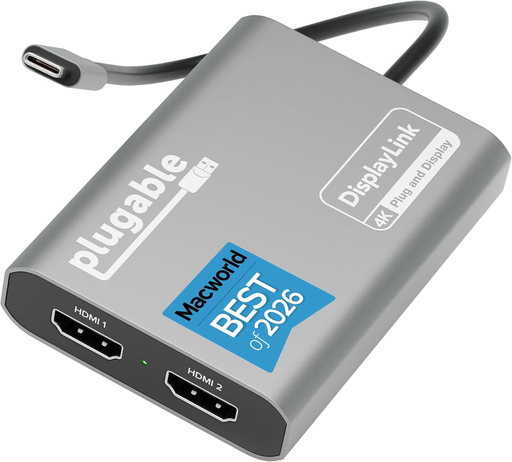 بلاجابل محول USB C الى HDMI شاشة مزدوجة 4K 60Hz لابل ماك M1 - M2 - M3 شاشات عرض متعددة لثاندربولت بوك او اي يتطلب برنامج تشغيل USBC-6950M .
