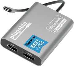 بلاجابل محول USB C الى HDMI شاشة مزدوجة 4K 60Hz لابل ماك M1 - M2 - M3 شاشات عرض متعددة لثاندربولت بوك او اي يتطلب برنامج تشغيل USBC-6950M .