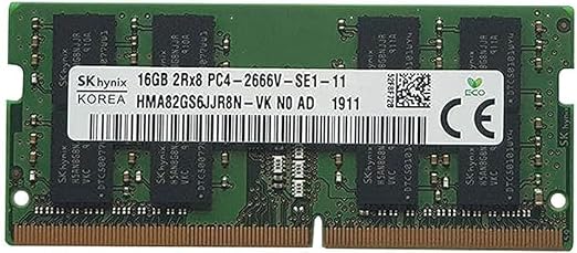 ذاكرة رام أصلية 16GB (16 جيجا بايت × 1) DDR4 متوافقة مع لابتوب الألعاب، سرعة 2666 ميجا هرتز، ترقية ذاكرة الوصول العشوائي للاب توب PC4-21300 SODIMM (رتبة مزدوجة × 8) CL19؛ 1.2 فولت ((صنع في كوريا))