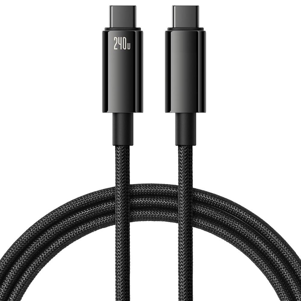 كابل شحن سريع من لدينيو بقدرة 240 وات من USB نوع سي إلى USB نوع سي للشحن السريع PD3.1 QC4.0، سلك مضفر لآيفون 16/ 15 برو ماكس وماك بوك وايباد برو/اير وايربودز وآبل برو وسامسونج وجوجل بيكسل (2 متر)