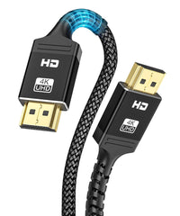 كابل HDMI بطول 2 م (دقة 4K عند 60 هرتز / HDMI 2.0 معياري / 18 جيجابايت في الثانية ايثرنت عالي السرعة)، يدعم الياسا PS5/4/3 واكس بوكس وتلفزيون آبل وثلاثي الأبعاد وتلفزيون فاير وفيديو 4K وغيرها (أسود)