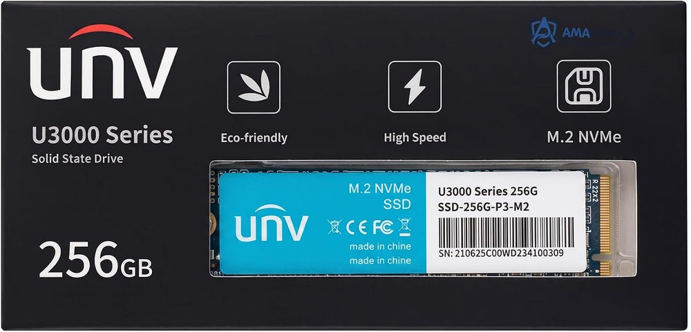 هارد M.2 SSD داخلي 256 جيجابايت NVMe PCIe من يونيفيو | Unv جيل ثالث، قراءة حتى 3100 ميجابايت/ثانية وكتابة 1300 ميجابايت/ثانية، شريحة 3D TLC لتسريع اللابتوب والكمبيوتر (SSD-256G-P3-M2)