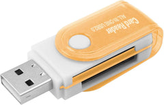 قارئ بطاقات ذاكرة USB متعدد 4 في 1 من اوسيودوال، بطاقة فلاش USB تدعم البطاقات من النوع ام ام سي ومايكرو اس دي وبطاقات تي اف ومايكرو اس دي وبطاقات ام اس برو وديو وبطاقات M2، لون برتقالي