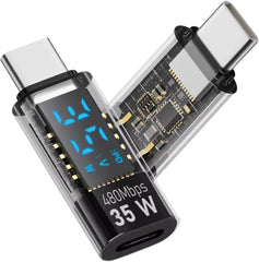 محول USB-C ذكر إلى لايتنينج أنثى، شحن سريع 35 وات، نقل بيانات 480 ميجابت لكل ثانية، متوافق مع سلسلة ايفون 15 وايباد اير وغيرها من اجهزة USB-C (الصوت غير مدعوم)