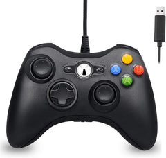 وحدة تحكم سلكية لجهاز Xbox 360 من هوفيليا، USB مع عصا مطورة لمايكروسوفت وسليم والكمبيوتر بنظام تشغيل ويندوز 10/8/7 (اسود)