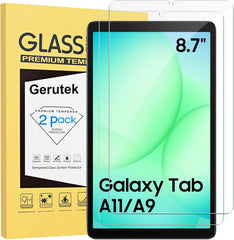 جيروتيك [عبوة من قطعتين الزجاج المقوى لسامسونج جالكسي تاب A9 2023 8.7 انش SM-X110-X115-X117 صلابة 9 مضادة للخدش خالية الفقاعات عالية الدقة واقي شاشة 8.7 شفاف