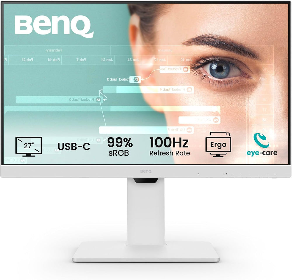 شاشة مكتب GW2786TC 27 بوصة IPS 1080p FHD، USB-C (توصيل طاقة 65 وات)، 100Hz، عناية بالعين، تصميم صحي، موزع USB، سلسلة ديزي، معدل تحديث عالي، 99% sRGB، HDMI، منفذ عرض، معتمدة من تي يو في من بين كيو