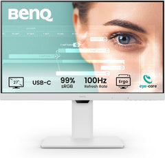شاشة مكتب GW2786TC 27 بوصة IPS 1080p FHD، USB-C (توصيل طاقة 65 وات)، 100Hz، عناية بالعين، تصميم صحي، موزع USB، سلسلة ديزي، معدل تحديث عالي، 99% sRGB، HDMI، منفذ عرض، معتمدة من تي يو في من بين كيو