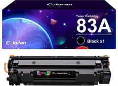 خرطوشة حبر 83A CF283A من كولوران متوافقة مع طابعة اتش بي 83A لطابعة اتش بي ليزر جيت برو MFP M127fw MFP M125nw M125a M127fn M127fs M225dn M225dw Pro M201dw M201n (أسود، عبوة من 1 قطعة)