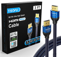 كابل من تيسوفو بطول 3 قدم نوع HDMI متوافق مع 8K & 4K TV و HDTV و PC و لابتوب و مونيتور و إكس بوكس و DVD بلاير