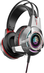 سماعات راس REP-L22 RECCI السلكية، تصميم خفيف الوزن، واجهات USB و3.5 ملم، مع مايكروفون واضاءة LED، أسود