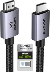 كابل HDMI بطول 2 متر بدقة 8K من يوجرين، لتلفزيون | Aluminum, 4K@240Hz 120Hz 10K 8K@60Hz, HDCP 2.2&2.3, eARC HDR 10 Dolby Compatible with PS5/Blu-ray/Roku TV/Switch 2/Mac mini