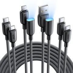ليسين كيبل شحن سريع 4 في 1 USB C بقدرة 60 واط (6.6 قدم) مع محول USB C الى لايتنينج لايفون 16 15 برو ماكس وماك بوك وايباد واندرويد وسامسونج